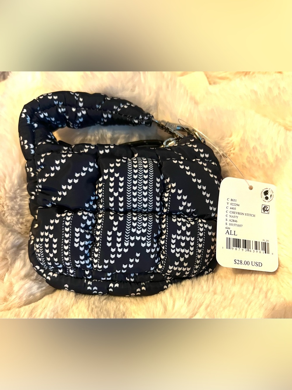 Free People FP Movement Printed Micro Pouch in Chevron Stitch NWT - Picture 3 of 4